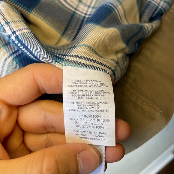 J. Crew NWT Coach Twill Jacket - Tan Plaid Lining Medium - Picture 11 of 13